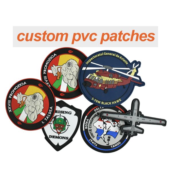 

pvc rubber patches custom logo hook and loop badges 2d 3d soft silicone label patches for clothing hats backpack accessories, Black