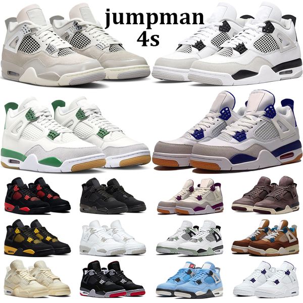 

jumpman 4 basketball shoes men women 4s frozen moments pine green black cat thunder military black midnight navy sail bred mens trainers spo