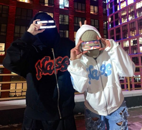 

men's hoodies sweatshirts harajuku retro letter print hooded sweater men y2k high street hip-hop punk loose casual comfortable sports c, Black
