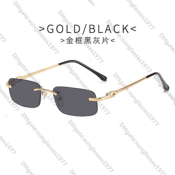 

Sunglasses men's and women's new Kajia frameless sunglasses Fashion leopard head small boxS3XA