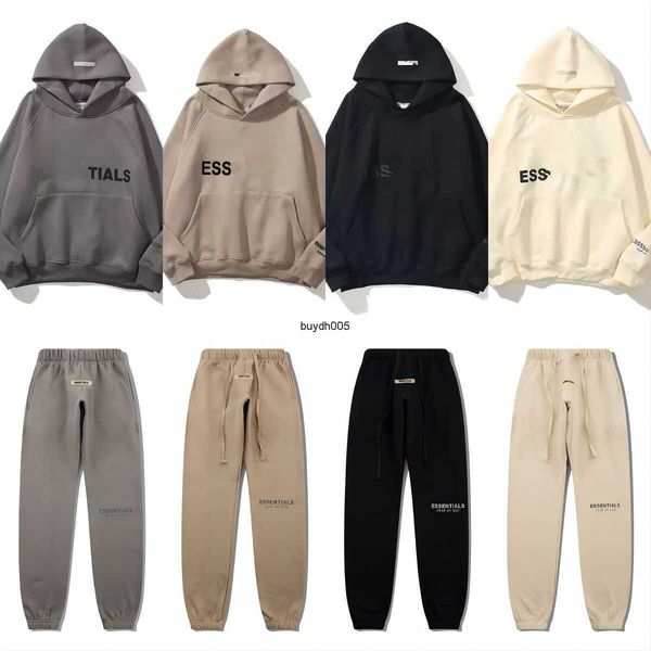 

j4s8 women's hoodies men's and designer essentail pullover essentialclothing bottom letter printed pants essentialhoodie sweater s, Black