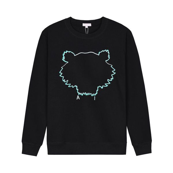

designer fashion men women kenzos hoodie tiger head advanced embroidery round neck pullover autumn winter loose high street classic asian s, Black