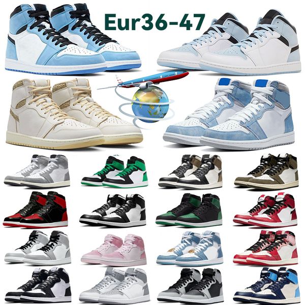 

new og 1s basketball shoes mens sneakers black phantom washed pink olive white cement lucky green reverse mocha bred patent womens trainers