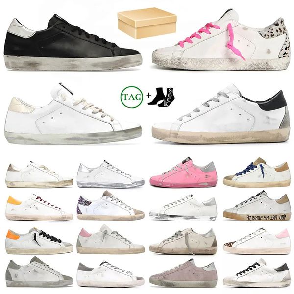 

superstar mixed leather casual shoes graffiti leopard-print sneakers classic do-old dirty shoe snake skin heel suede glitter slide mid-women, Black