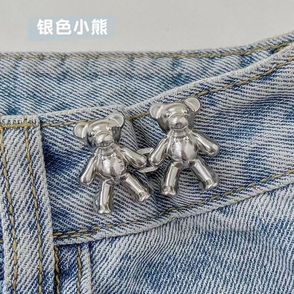 

little bear waist button jeans waist tool waist waist waist modification small button button fixed pin snap decorative button, Black