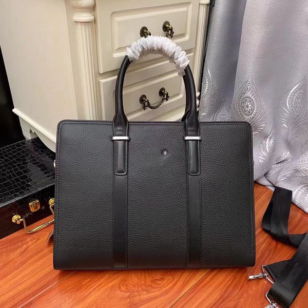 

famous designer men's pure leather black plain weave briefcase, messenger bag, lapbag, business office bag, cross-body bag traveling ba