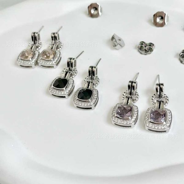 

designer dy earrings luxury sterling silver versatile zircon link twisted double button earrings accessories jewelry fashion romantic valent, Golden;silver