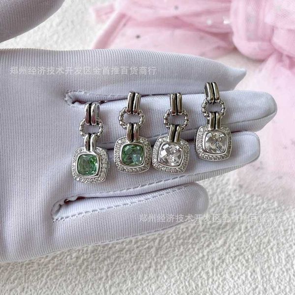 

designer dy earrings luxury sterling silver versatile zircon link twisted double button earrings accessories jewelry fashion romantic valent, Golden;silver