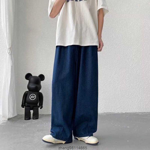 

men's jeans oversized jeans men fashion blue casual wide leg jeans men streetwear loose hip hop straight denim pants mens trousers -3x
