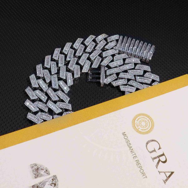 

22mm heap price sterling silver miami cuban link chain iced out d-vvs1 moissanite diamond hip hop jewelry necklace