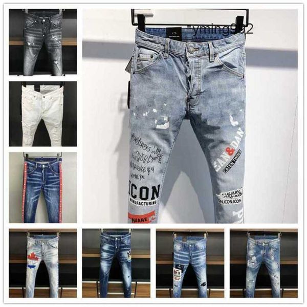 

2023 new arrivals d2 mens luxury purple designer denim jeans holes trousers dsquare jeans coolguy biker pants mens clothing 2#u705mbqa, Blue