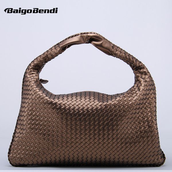

evening bags brand celebrity ladies woven leather handbag crisscross hobo dumplings bag women's knitting casual tote 230829
