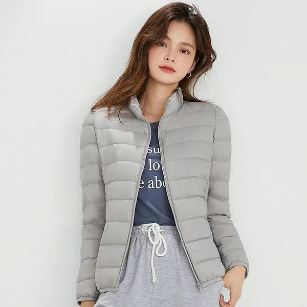 

autumn and winter new short stand collar casual light women's down jacket