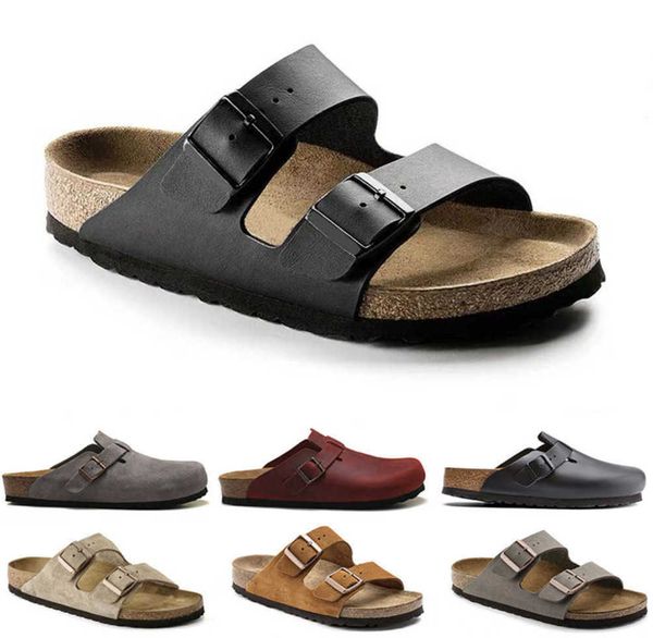 

sandals designer birks boston clog arizona gizeh men women summer autumn winter slippers leather felt sliders outdoor indoor buckle strap mo, Black