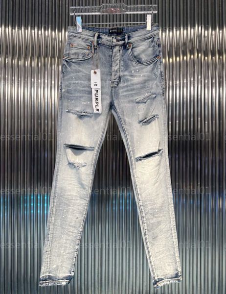 

mens designer jeans men designers denim pant slim fit jean handsome streetwear fashionable ripped design high-end quality purple jeans desig, Blue