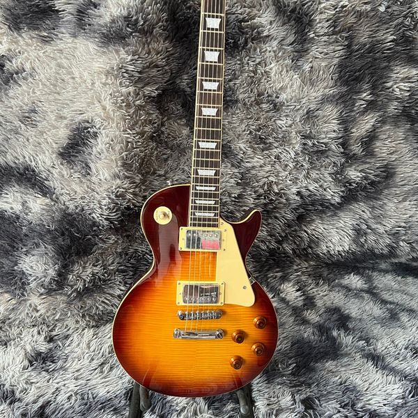 

sunburst color standard electric guitar chrome hardware handmade 6 stings gitaar