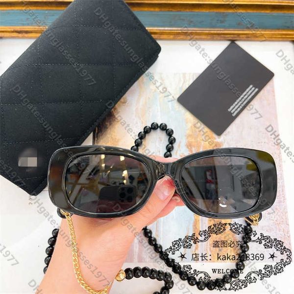 

23 new xiaoxiang family style small square sunglasses women's net red pearl chain sunglasses ch5488 1w8jylsnl, White;black