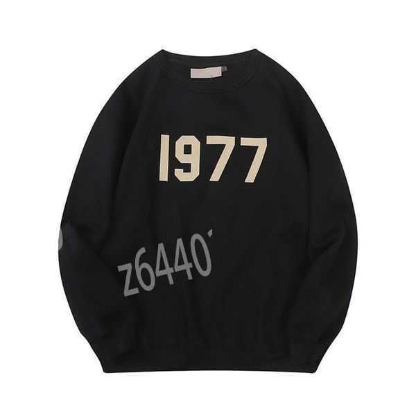 

ess 2023 designer hooded essentail hoodie 1977 printed letter pullover sweatshirts fashion classic essentialclothing couples essentialhoodie, Black