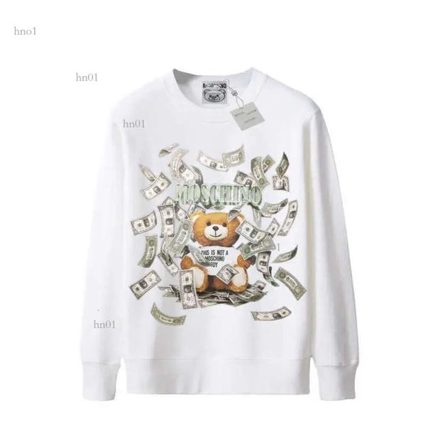

male and female designer pullover sweatshirt bear print long sleeved sweater lovers fashion round neck spring and autumn pullover75, Black
