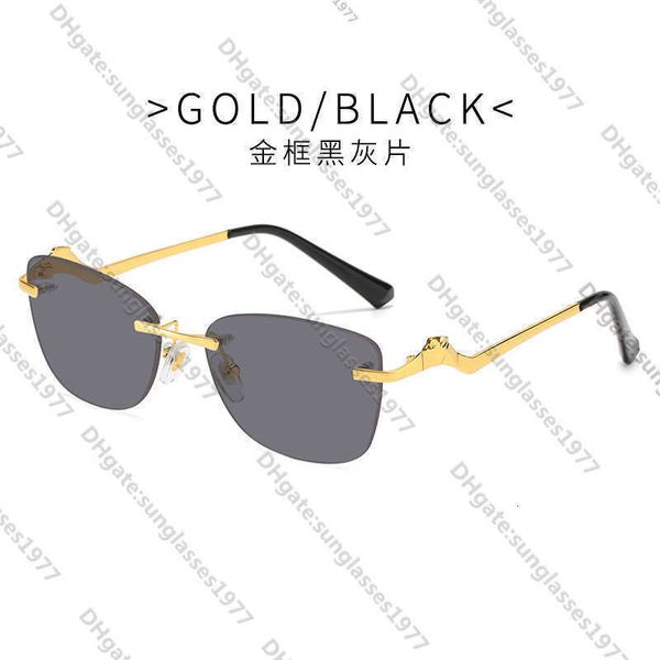 

2023 new Kajia frameless leopard head sunglasses fashion men's and women's personality glassesEF7X