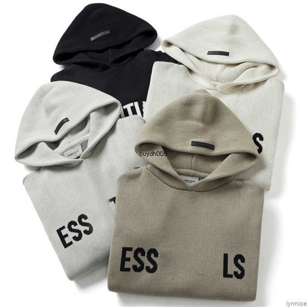 

z387 men's hoodies essentiel designer essentail casual hooded knitted sweater men women knits sweaters essentialhoodie hoodie sweatshir, Black