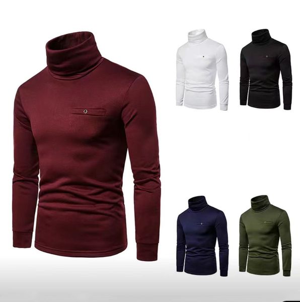 

men's t shirts base shirt men slim plush wear resistant for autumn clothing streetwear s-2xl, White;black