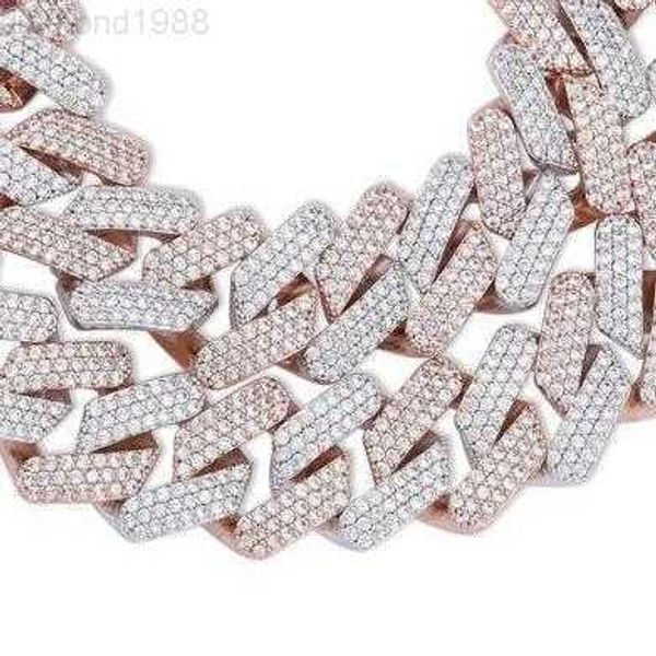

925 silver jewelry iced out vvs diamond chain fashion jewelry necklaces 20mm miami hip hop moissanite cuban link chain