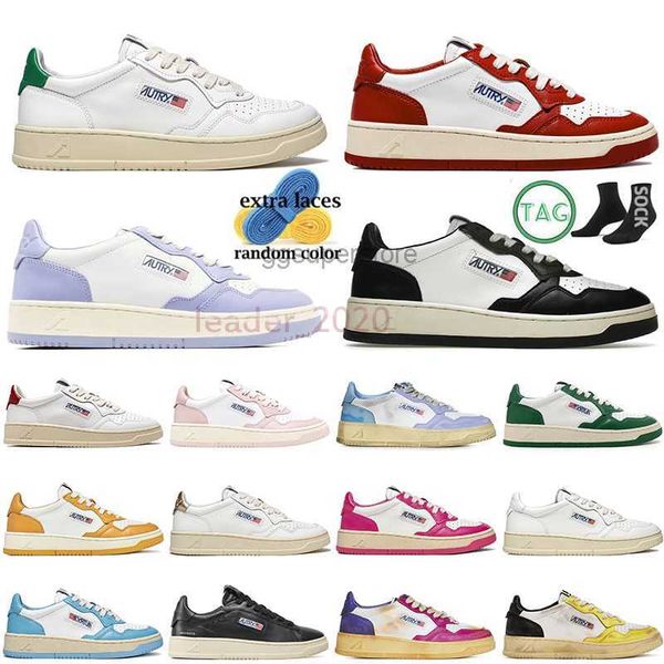 

designer shoes autries medalist sneakers action two-tone leather suede low autry usa men women casual outdoor trainers size 36-43, Black
