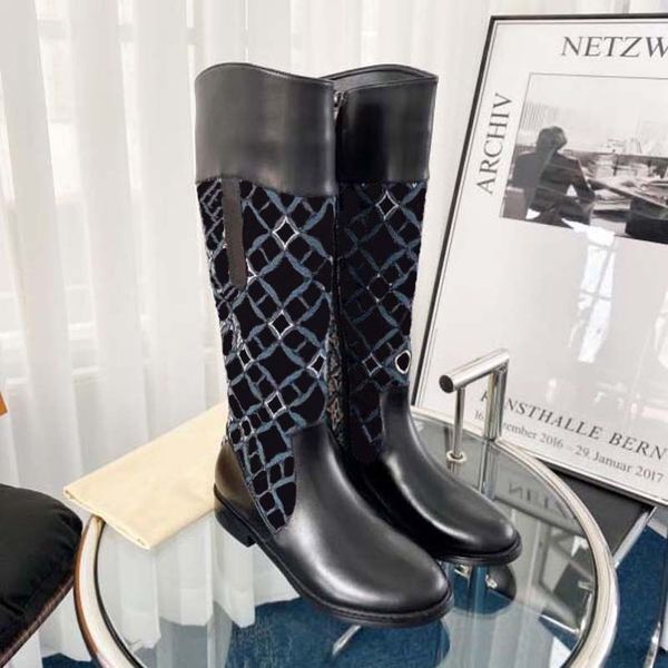 

2023autumn and winter triangle logo women's british style boots high women's shoes martin boots short boots lace up nylon mid boot, Black