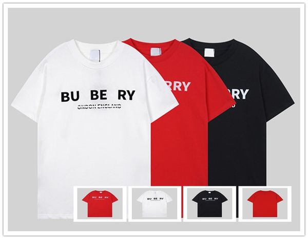 

classic men's women's designer t-shirt pure cotton men's casual letter red black and white three-color shirt luxury clothing, White;black