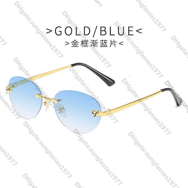 

Fashion Designer Cool sunglasses 2023 new Kajia frameless metal leopard head female tide ocean glasses malDKPA