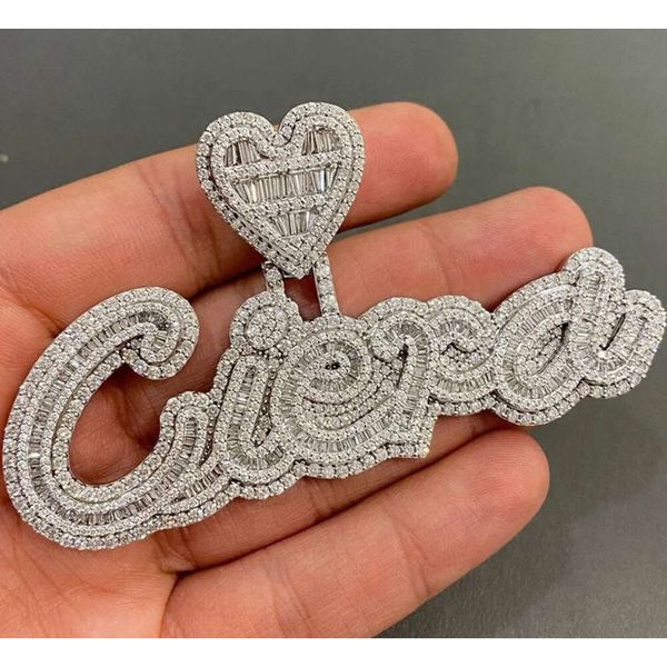 

sterling sier hip hop jewelry full set def vvs moissanite diamond custom iced out pendant with custom, Silver