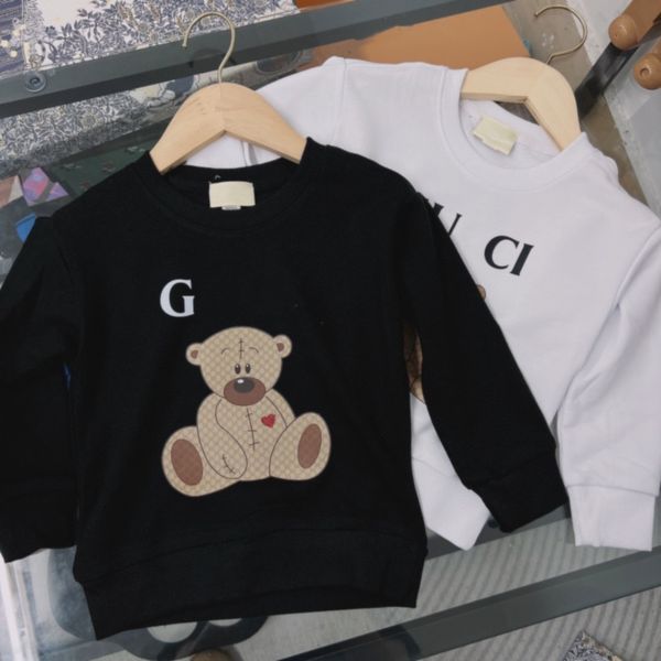 

baby hoodies kids designer sweater kid hooded child sweaters loose toddler clothes long sleeved with letters streetwear spring autumn winter, Black