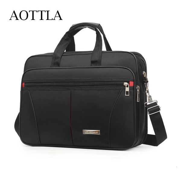 

lapbags aottla handbag for male 175 inch big capacity bag nylon good quality men shoulder classic pure color men's briefcase 230828
