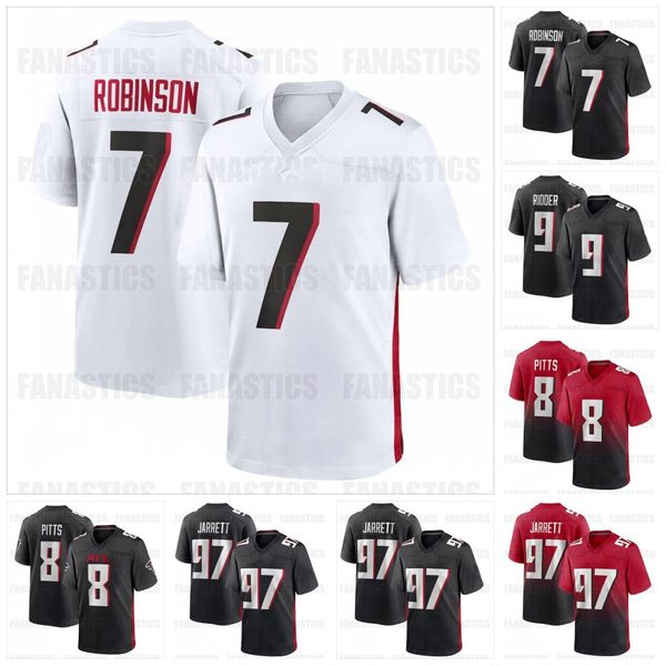 

2023 falcons jersey atlantas taylor 4heinicke desmond 9ridder logan 11woodside tyler 25allgeier 36baylor caleb 42huntley cordarrelle 84patte, Black;red