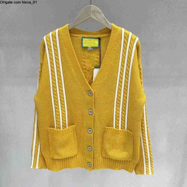 

knits tees women's 2022 autumn v neck long sleeve panelled high end jacquard women's designer sweater 0620-6, White