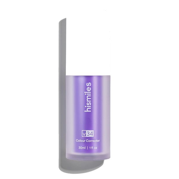 

hismile v34 colour corrector, tooth stain removal teeth whitening booster purple toothpaste colour correcting