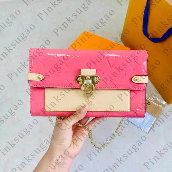 

pink sugao women shoulder bag crossbody bag chain bag luxury pu leather purse fashion girl shopping bag handbags 6color xcs-230828-47
