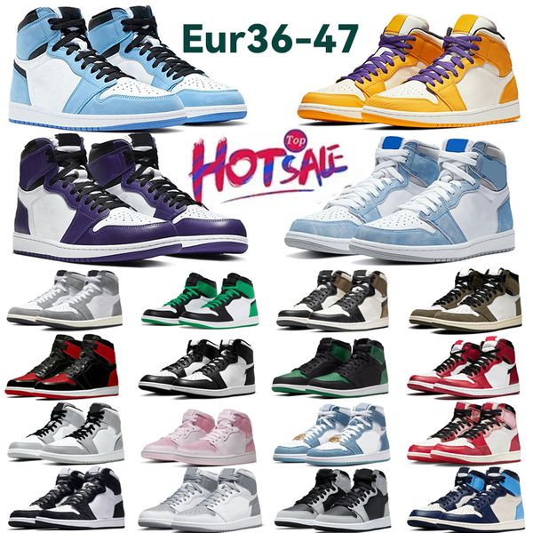 

more colour new 1s basketball shoes men sneakers black phantom washed pink olive white cement lucky green reverse mocha bred patent womens t