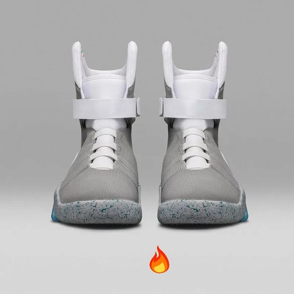

back to the future air mag sneakers marty mcfly's led shoes glow in dark gray mcflys sneakers us6-12, Black