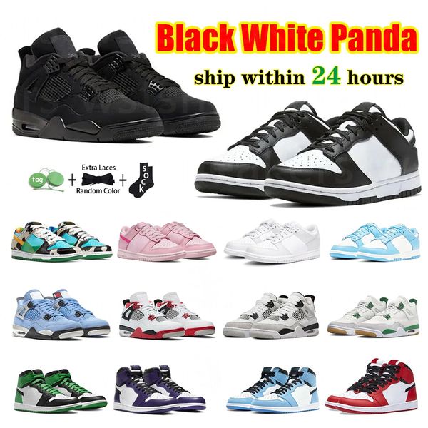 

panda jumpman 4s 1s basketball shoes designer shoes sneakers womens trainers mens white black cat argon medium olive unc chicago lost and fo