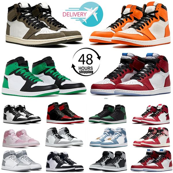 

2023 designer 1 high low og 1s basketball shoes jumpman lost and found skyline men sneakers university blue space jam patent bred gorge gree