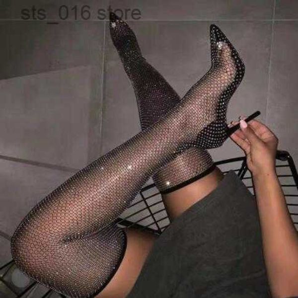 

boots full rhinestone mesh summer boots women thigh high over the knee sandals banquet all match women's pointed toe boots t230829, Black