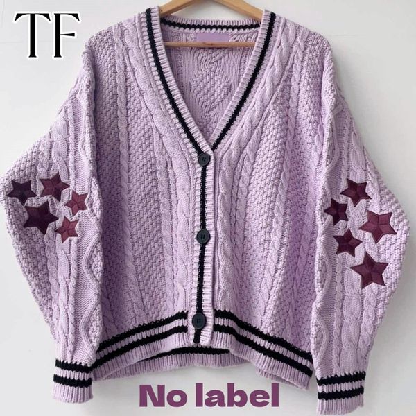 

women's knits tees tf autumn women star pink cardigan knitted sweaters fashion warm swif t sweater cardigans mujer tay v-neck lor sweat, White