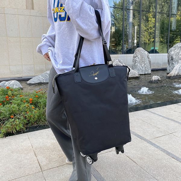 

shopping bags foldable folding pull cart trolley bag with wheels reusable grocery food organizer vegetables y230828