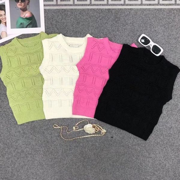 

summer womens sweaters designer women knitting pullover vest knitted clothing letter embroidery shirt e8wl#, White;black