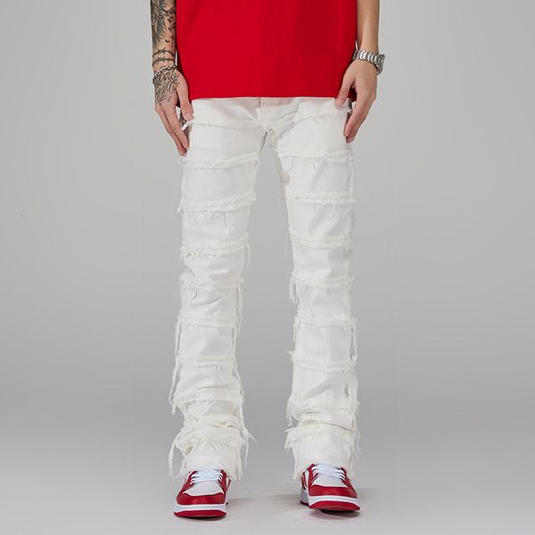 

men's jeans 2023 punk stacked white straight y2k grunge jeans pants men fashion hip hop kpop women cotton old long trousers ropa hombre, Blue