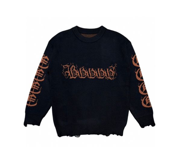 

men's plus size hoodies & sweatshirts letter knitted sweater in autumn / winter 2022acquard knitting machine e custom jnlarged detail c, Black;brown