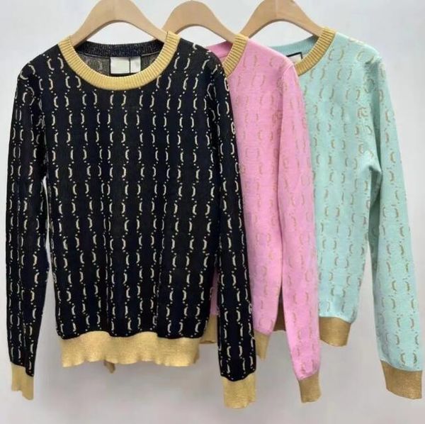 

fall designer women sweater high-end luxury full body g letter jacquard casual fashion women's knit top, White