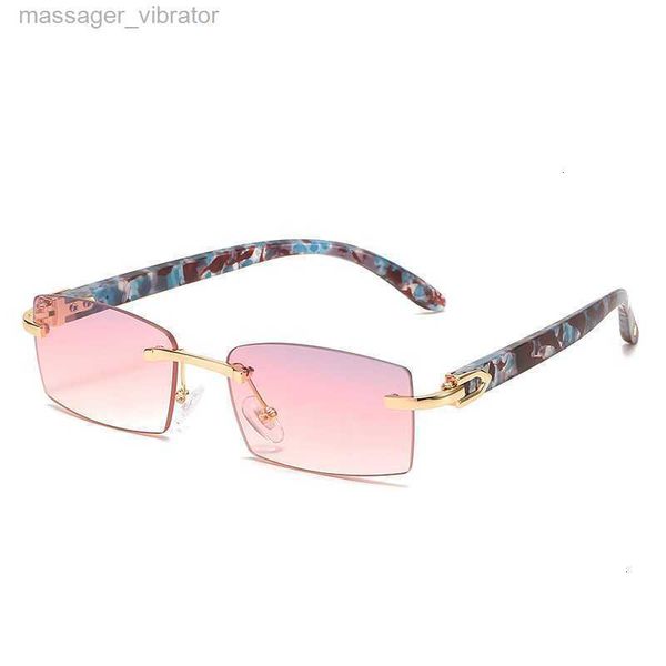 

sunglasses square carti glasses designer for women sunglass new leopard head frameless men male personality fashion with myopic optical glas, White;black
